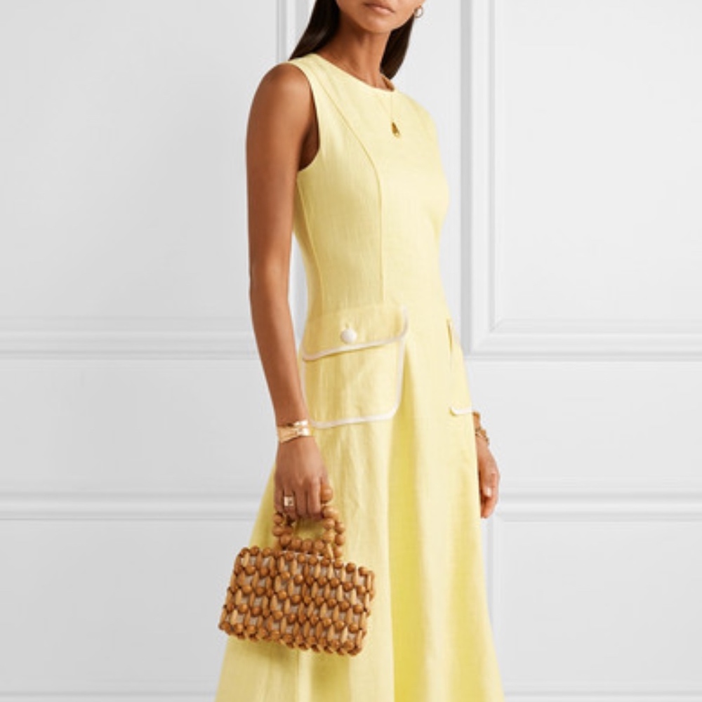 Staud Bait Linen Maxi Dress/Gown